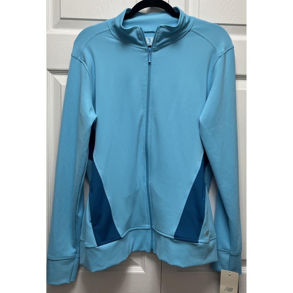 New Balance Sporty Jacket Sweatshirt Zip Up Sz 2xL Blue NEW